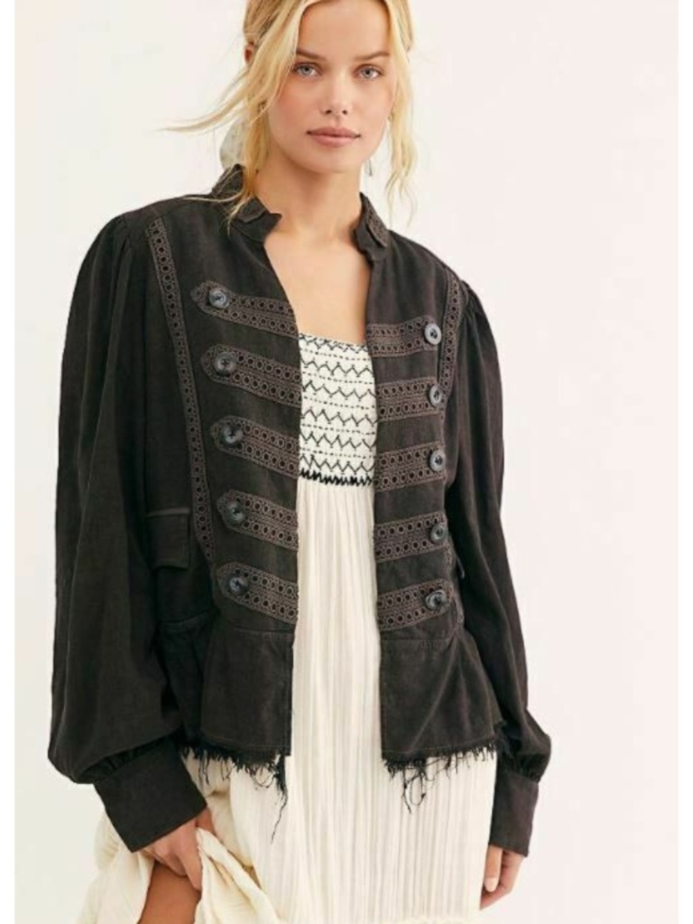 NEW Free People Ariana Jacket Washed Black XS